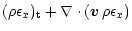 $\displaystyle (\rho \epsilon_{x})_{\rm t} + \nabla \cdot ({\vec v}\,\rho \epsilon_{x})$