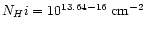 $N_H{\sc i}=10^{13.64-16} \;{\rm cm^{-2}}$