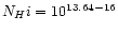 $N_H{\sc i}=10^{13.64-16}$