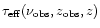$\tau_{\rm eff}(\nu_{\rm obs},z_{\rm obs},z)$
