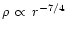 $\rho\,\propto\,r^{-7/4}$