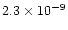 $2.3\times10^{-9}$