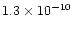 $1.3\times10^{-10}$