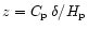 $z=C_{\rm p}\,\delta/H_{\rm p}$