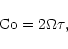\begin{displaymath}{\rm Co}=2\Omega \tau,
\end{displaymath}