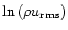 $\ln\,(\rho u_{\rm rms})$