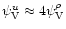 $\psi_{\rm V}^u\approx 4\psi_{\rm V}^{\rho}$