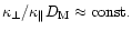$\kappa_{\perp}/\kappa_{\parallel}D_{\rm M}\approx {\rm const.}$