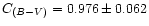 $
C_{(B-V)}=0.976\pm 0.062 $