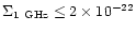 $\Sigma_{1~\rm GHz} \le 2\times 10^{-22}$