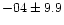$-04 \pm 9.9$