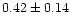 $0.42\pm 0.14$