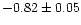 $-0.82\pm 0.05$