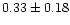 $0.33\pm 0.18$