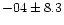 $-04 \pm 8.3$