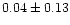 $0.04\pm 0.13$