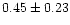 $0.45\pm 0.23$