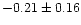 $-0.21\pm 0.16$