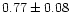 $0.77\pm 0.08$