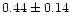 $0.44\pm 0.14$