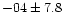 $-04 \pm 7.8$