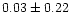 $0.03\pm 0.22$