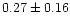 $0.27\pm 0.16$
