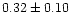 $0.32\pm 0.10$