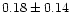 $0.18\pm 0.14$