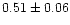 $0.51\pm0.06$
