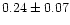$0.24\pm 0.07$