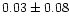 $0.03\pm 0.08$