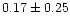 $0.17\pm 0.25$