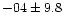 $-04 \pm 9.8$