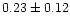$0.23\pm 0.12$