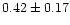 $0.42\pm 0.17$