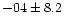 $-04 \pm 8.2$