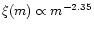 $\xi(m) \propto m^{-2.35}$