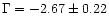 $\Gamma=-2.67\pm0.22$
