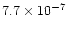 $7.7\times10^{-7}$