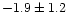 $-1.9 \pm 1.2$