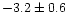 $-3.2 \pm 0.6$