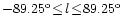 $-89.25^{\rm o}\! \leq\! l\! \leq \!
89.25^{\rm o}$