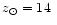 $z_{\odot}=14~$