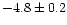 $-4.8\pm 0.2$