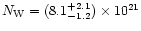 $N_{\rm W} = (8.1_{-1.2}^{+2.1})
\times 10^{21}$
