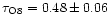 $\tau_{\rm O8}= 0.48\pm 0.06$