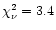 $\chi^2_{\nu}= 3.4$