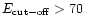$E_{\rm cut-off}> 70$
