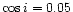 $\cos i = 0.05$